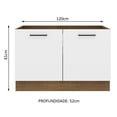 thumbnail image 2 of Mueble de Cocina Para Tarja Madesa Agata 120 cm 2 Puertas Marrón/Blanco, 2 of 5
