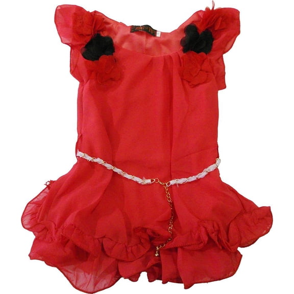 Wenchoice Girl'S Red Chiffon Dress  S(1T-2T)