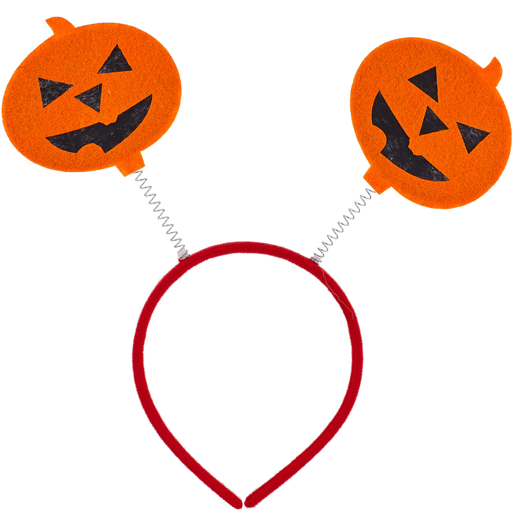Pumpkin Design Halloween Head Boppers with Fur Headband For Kids /& Adults Gift