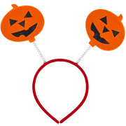 Lux Accessories Red Headband Antenna Halloween Pumpkin Jack O Lantern Headband