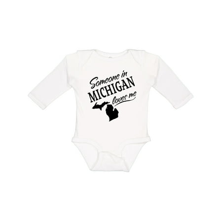 

Inktastic Someone in Michigan Loves Me Boys or Girls Long Sleeve Baby Bodysuit