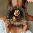 thumbnail image 2 of 2D Flat 1pc 10Inch Wooden Marmot Hazelnut Wall Clock - Silent Non-Ticking Battery-Powered Round Clock with Cute Marmot Hands, Large BlackGolden Numbers, Artificial Wood Frame Room,, Living Room, 2 of 7