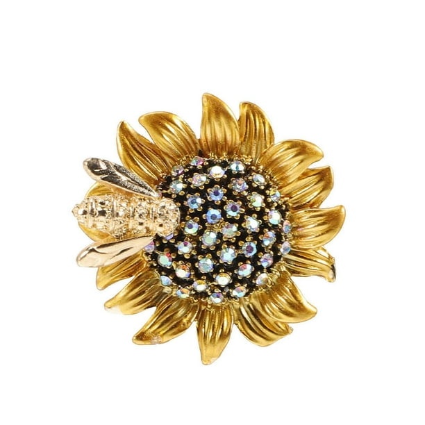 Elegant Sunflower Daisy Brooch for Women Sparkly Rhinestone Floral Lapel Pin for Parties, Prom & Special Occasions Stylish Jewelry