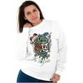 thumbnail image 4 of No Regrets Skull Snake Rose Tattoo Unisex Plus Fleece Graphic Sweatshirt Brisco Brands 2X, 4 of 5