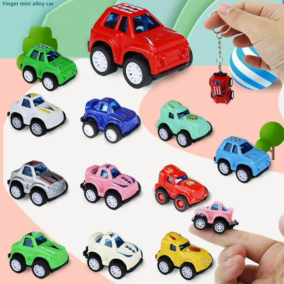 Esaierr 1x1x1inch 6 Pcs Fingertip Alloy Car Trucks Toy Vehicles Set,Mini Alloy Metal Car Toy