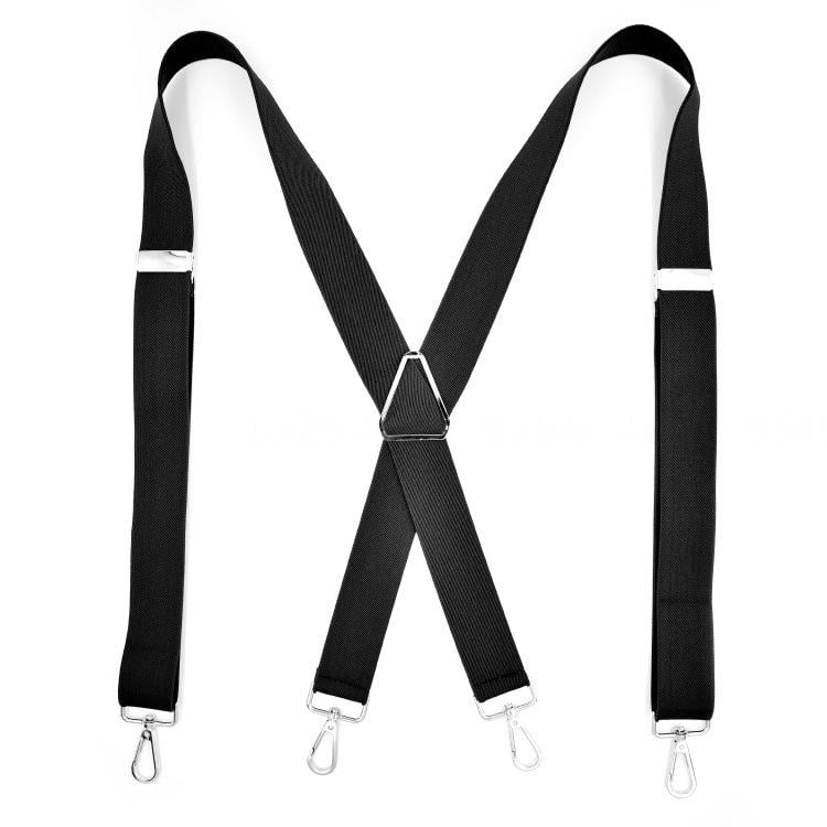 Mens Suspender 4 Swivel Strong Hooks Adjustable Braces Elastic Comfortable X Style Heavy Duty Strap 