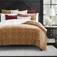 thumbnail image 3 of 6ix Tailors RIM-COP-CVT-SQ-5PC Square Rima Copper Cranberry Super Queen Size Coverlet & 2 Pillow Shams Set - 5 Piece, 3 of 5