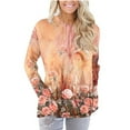 thumbnail image 1 of Qertyioot Chemises à Manches Longues pour Femmes, Blouses à Col Rond Imprimées, 1 of 5