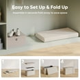 thumbnail image 6 of Pinmoco 30" Folding Storage Ottoman Bench with Side Pocket, Corduroy Storage Bench Footrest for Entryway Living Room, Beige, 6 of 9