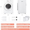 thumbnail image 7 of Euhomy Compact Dryer 1.8 cu. ft. Portable Clothes Dryers with Exhaust Duct with Stainless Steel Liner Four Function Small Dryer Machine, Suitable for Apartments, Dorm, RVs, White, 7 of 7
