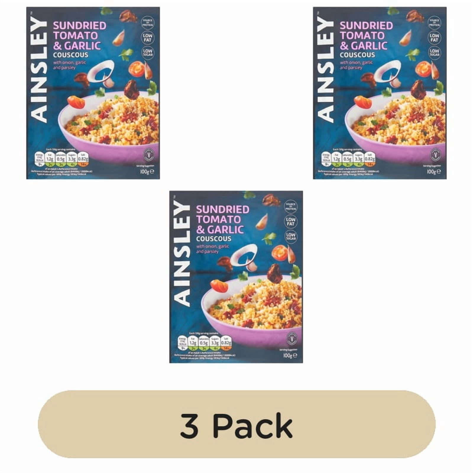 Ainsley Harriott Sundried Tomato & Garlic Cous Cous 100g, British Import (Pack of 3)