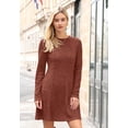 thumbnail image 3 of ZANKLEY Fall Dresses for Women 2025 Long Sleeve Crew Neck Sweater Dress, 3 of 6