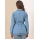 thumbnail image 5 of Chaqueta Vaquera Holgada De Manga Larga Allegra K Con Lazo En La Cintura Informal Para Mujer Azul S, 5 of 6