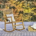 thumbnail image 5 of Ned Modern Chevron-Back 300-Lbs Support Acacia Wood Patio Outdoor Rocking Chair, Teak, 5 of 8
