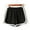 Black, variant on USSUMA Online Shopping Bermuda Shorts for Women Solid Color Dolphin Pull-on Elastic Mid Waist Hip Lifting Wide Leg Sports Athletic Shorts Skinny Fit Summer Shorts for Cocktail Black L