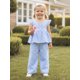 thumbnail image 4 of Conjuntos de 2 piezas para niñas: pantalón, blusa de manga corta con botones, corte en A, estampado a cuadros, ropa de verano., 4 of 9