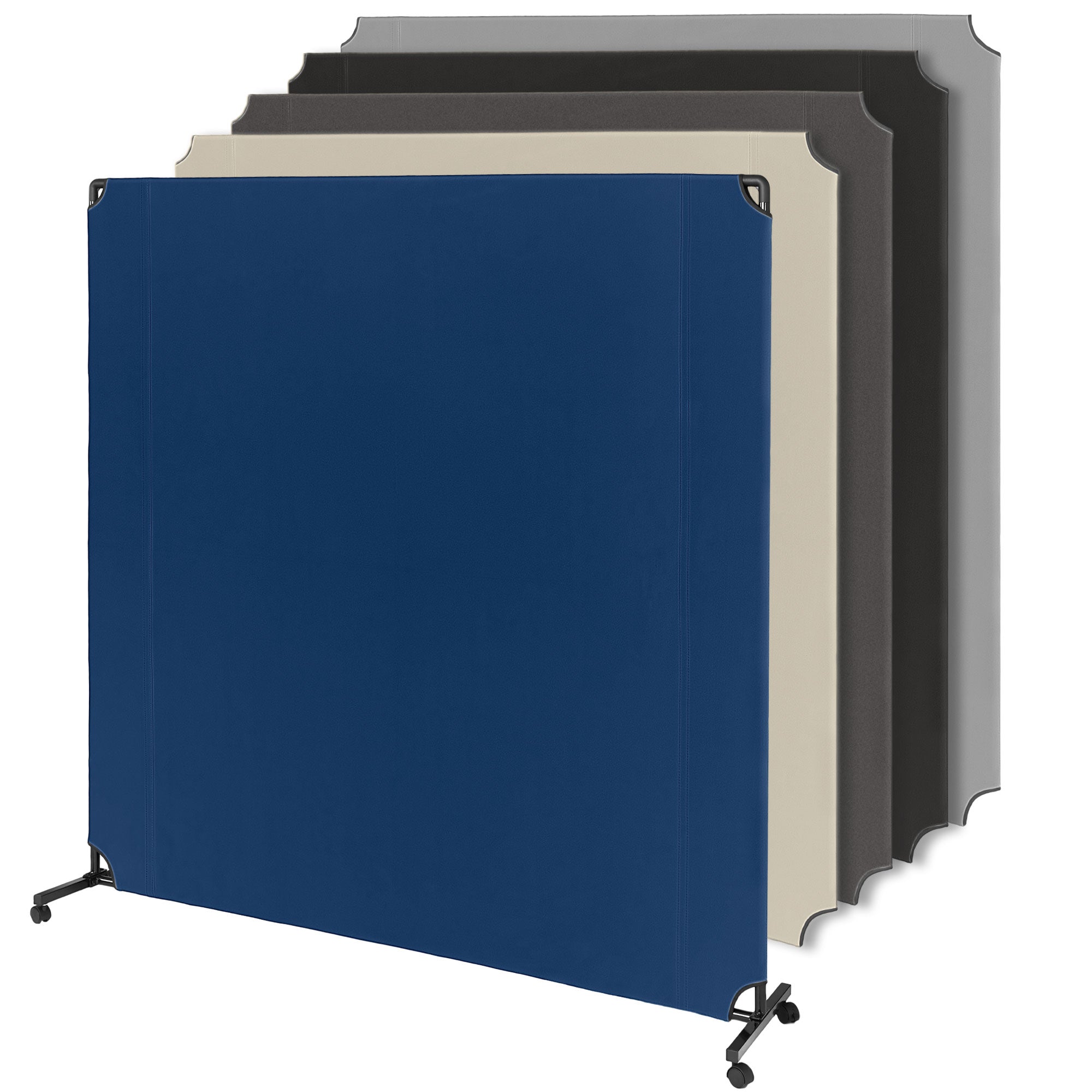 Lainly Rolling Room Divider Wall Made in North America (6' L x 6' H