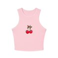 thumbnail image 5 of Leopard Bow Coquette Tee, Cherry Tank Top, Girly Y2k Rib Racer Tank, Cute Fruit Girls Crop Top, Summer Fruit Tank Top, Vintage Fruit Tank, 90s Tee, 5 of 6