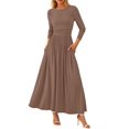 thumbnail image 1 of Vestido largo PRETTYGARDEN para mujer, primavera de 2025, con pliegues en A, 1 of 9