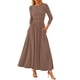 thumbnail image 1 of Vestido largo PRETTYGARDEN para mujer, manga larga, de primavera, color caqui, 1 of 9