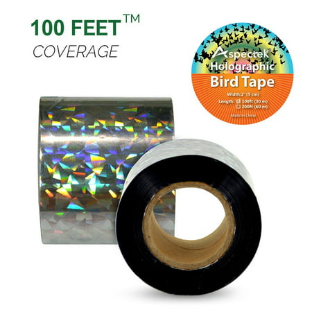 100-Foot by 2-Inch Bird Repellent Scare Tape Holographic Bird Scare Ribbon, Double Side Bird