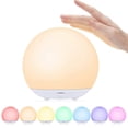 thumbnail image 1 of Kids Night Light, USB Rechargeable Bedside Lamp, Baby Night Light with Dimmable Warm Light & 7 Color Lights, 1 of 5