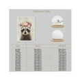thumbnail image 3 of WFSposter Cute Raccoon Canvas Painting Retro Animal Portrait Wall Art Decor Funny Raccoon with Garland Picture Framed Safari Animal Art Print Posters for Nursery Kids Bedroom Home Decoration 12x16", 3 of 7