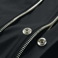 thumbnail image 5 of PiGOGI Men's Solid Color Long Sleeve Stand Up Collar Zipper Cardigan Workwear Jacket Black XL, 5 of 9