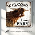 thumbnail image 3 of Welcome to The Funny Farm Sign Outdoor Cow Sign Vintage Chic Metal Poster Wall Decor Art Gift Funny for Home Bathroom Bar Cafe Garage Man Cave 12x12 Inches, 3 of 5
