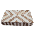 thumbnail image 2 of Handcrafted Natural Bone Inlay Resin Keepsake Decorative Jewelry Storage Organizer Box Chevron Design, 2 of 5