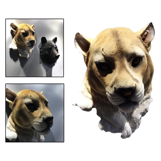 Gran cabeza de Animal decoración de pared escultura de resina estatuas de granja Retro falso taxidermia 3D colgante de pared hecho Barra de - Macarena Decoraciones de pared para el hogar