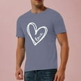 thumbnail image 2 of DPTALR Valentine's Day Casual Short-sleeved Solid Color Love Printed T-shirt, 2 of 6
