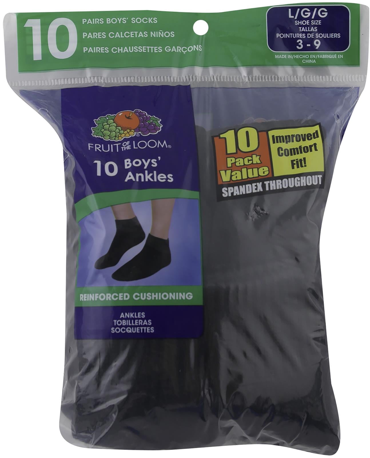 Boys' Ankle Socks, 10-Pack