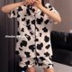 thumbnail image 1 of Sanrio-Conjunto de pijama de Hello Kitty Cinnamoroll, ropa de casa informal, cárdigan suelto, pantalones cortos de manga corta, sección delgada, Kawaii, Verano, 1 of 5
