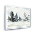thumbnail image 3 of Christmas Minimalistic Snow and Forest Landscape 32 in x 24 in Framed Painting Canvas Art Print, by Designart, 3 of 5
