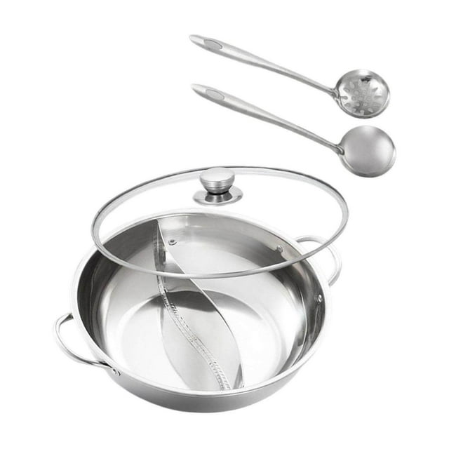 Pot with Divider Cookware Kitchenware Cookware Cooking Pot are closely fitted, and for Party Travel With spoon and lid