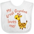 thumbnail image 3 of Inktastic My Great Grandma Loves Me Cute Giraffe Boys or Girls Baby Bib, 3 of 4