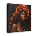 thumbnail image 2 of "Enchanted Petals: African American Woman with Floral Crown" - Canvas Gallery Wrap, 2 of 2