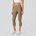 thumbnail image 5 of PEIBang Women's Quick Dry Slim Fit Capri Athletic Pants,Elastic High Rise Side Split Stretch Calf Leggings for Daily Loungewear, 5 of 8