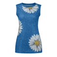 thumbnail image 3 of Débardeur pour Femmes Hauts d'Été Col Rond Imprimé Marguerites Sans Manches T-Shirts Débardeur Blouse Graphique, 3 of 6