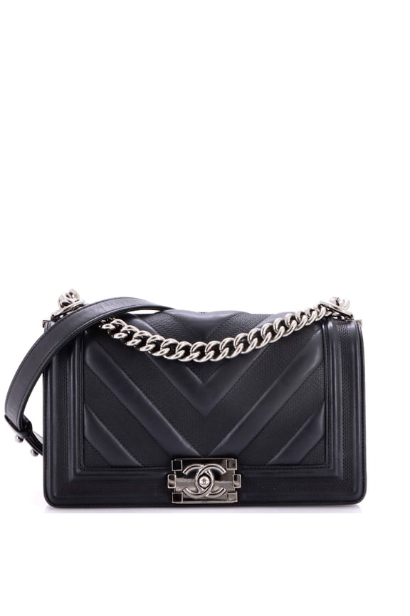 Pre-Owned Boy Flap Bag Perforated Chevron Lambskin Old Medium By Rebag