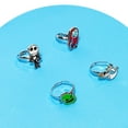 thumbnail image 2 of Jack and Sally Gothic Jewelry: 4-Piece Adjustable Rings for Girls (Rings For Kids) Gothic Ring Sets with Jack Skellington with all Fav The Nightmare Before Christmas Characters Cute Rings Ages 4+, 2 of 5