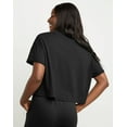 thumbnail image 3 of Hanes Originals Women's Cotton Boxy T-Shirt, Rolled Short Sleeves Black XS, 3 of 4