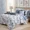 Grey Blue, variant on Catami Botanical Flowers Design 7-piece Bed in a Bag Comforter Set with Sheets,Rose,Queen