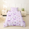 thumbnail image 2 of Erosebridal Dreamy Purple Bow Twin Bedding for Kid, Cartoon Floral Duvet Cover Set, 2-Piece, No Comforter, 2 of 5