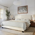 thumbnail image 2 of CorLiving Celeste Off White Boucle Fabric Upholstered King Bed with Headboard, 2 of 10