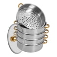 thumbnail image 5 of 9L 5-Tier Cookware Steaming Pan Cooking Pot Stainless Steel Steamer Baskets 30cm, 5 of 10