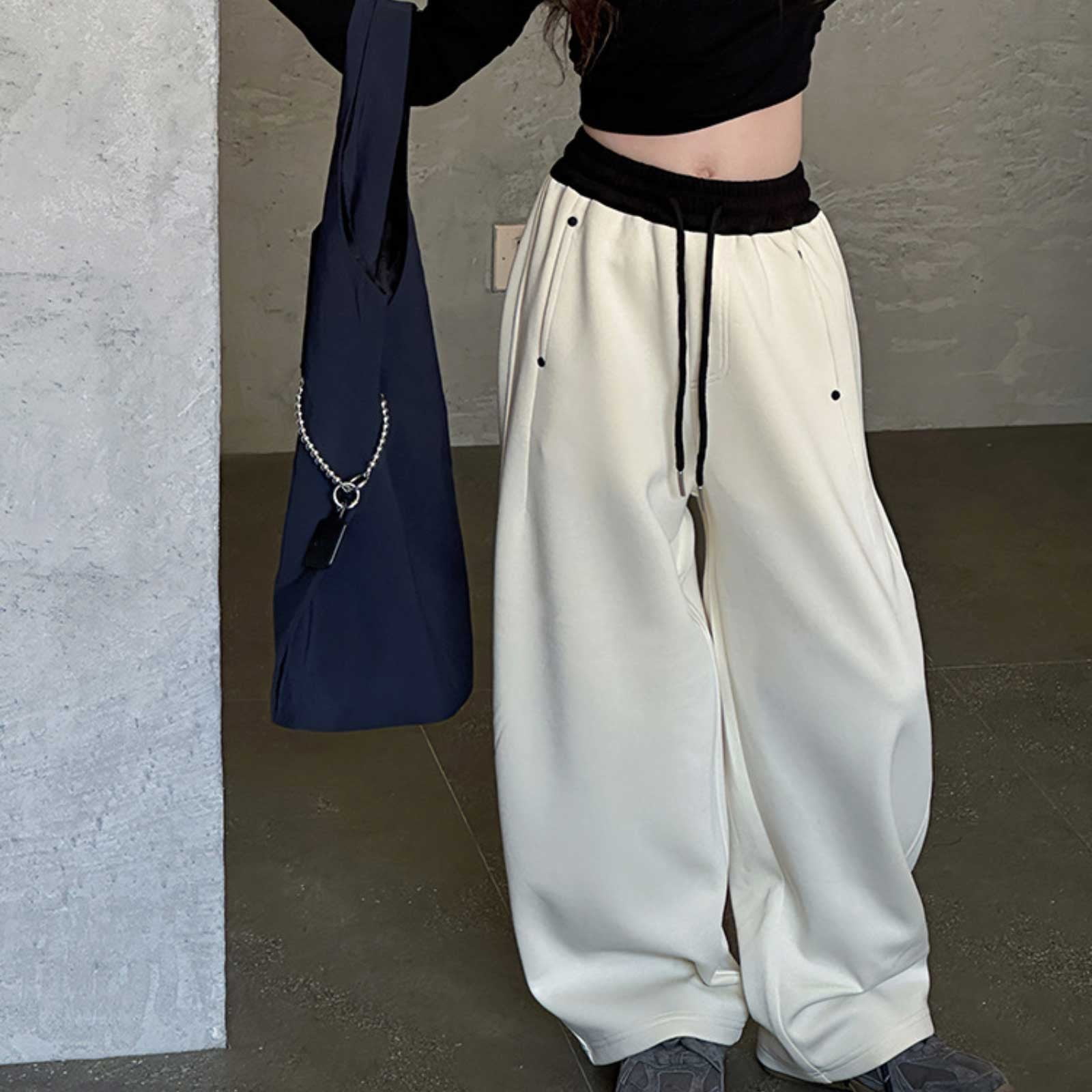 LWNYDPLSD Navy Blue Sweatpants Sleep Pants Girls White Pants Sweatpants Cotton Preteen Clothes Childrens Clothes Girls Size 10-12 Clothes, Beige 7-8 Years