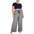 thumbnail image 5 of Yievot Plus Size Yoga Pants for Women Drawstring Elastic Waist Wide Leg Pants Running Gym Sports Workout Pants with Pockets, 5 of 8