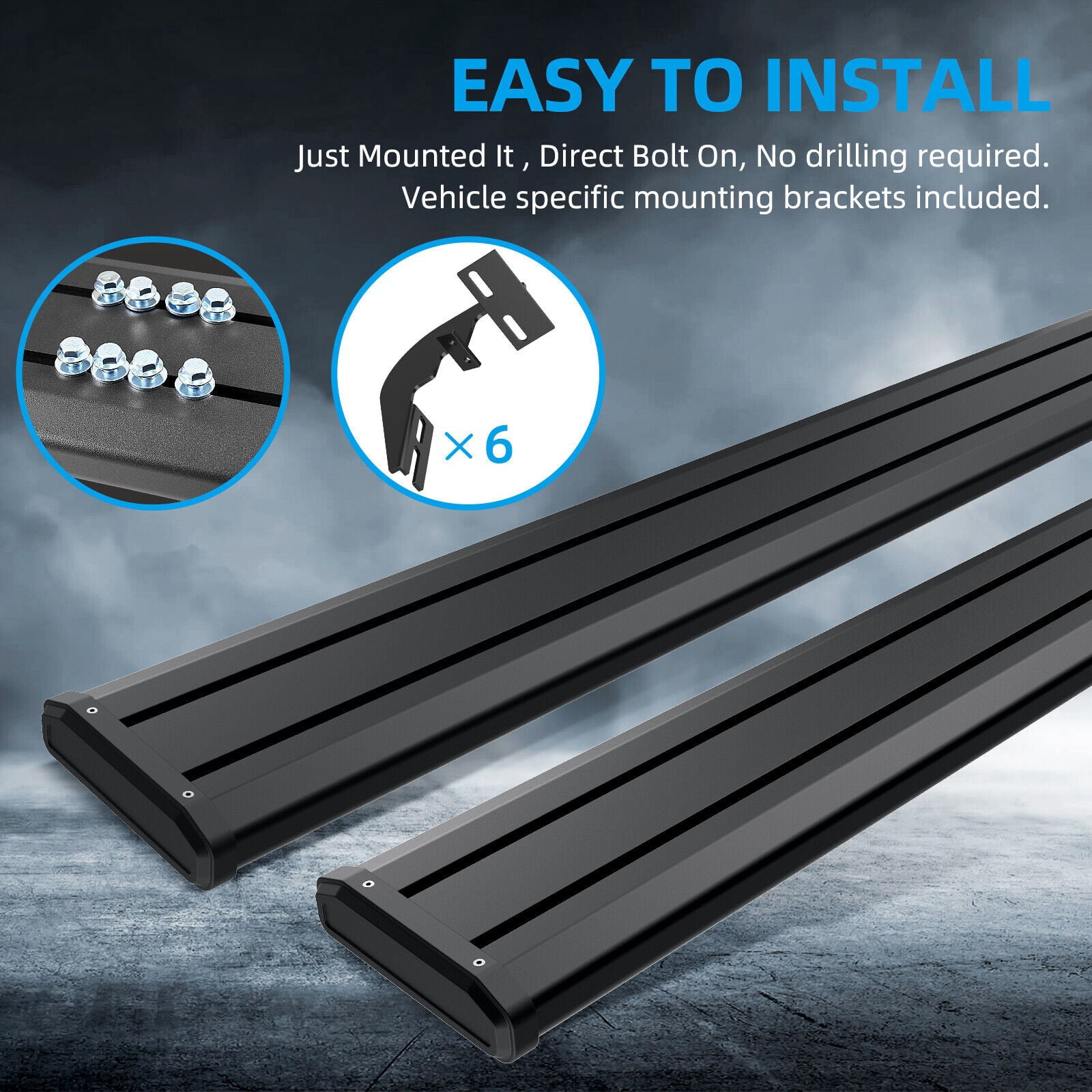RVNI 6.5 in Running Board for 2009-2018 Dodge Ram 1500 & 2010-2022 2500 3500 Crew Nerf Bars Side Step